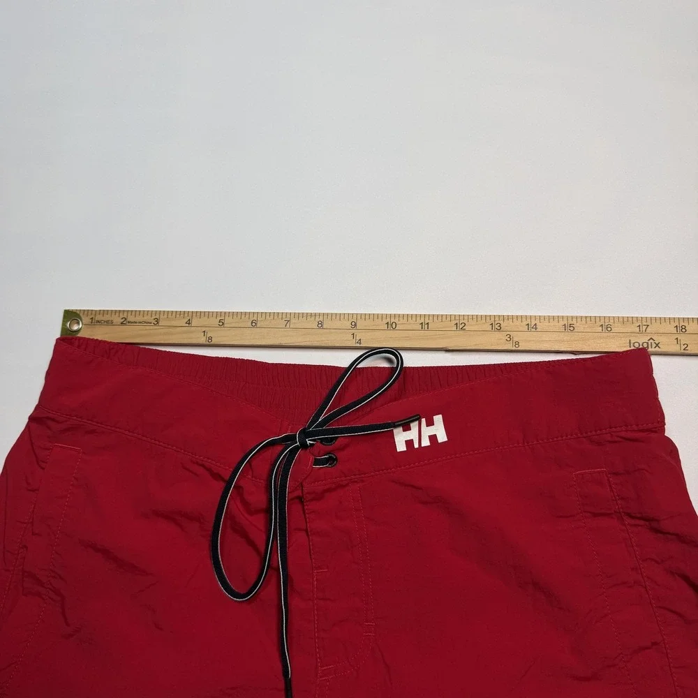 Helly Hansen Mens Swim Shorts 36 Red Black Colorblock Mesh Lined Pockets